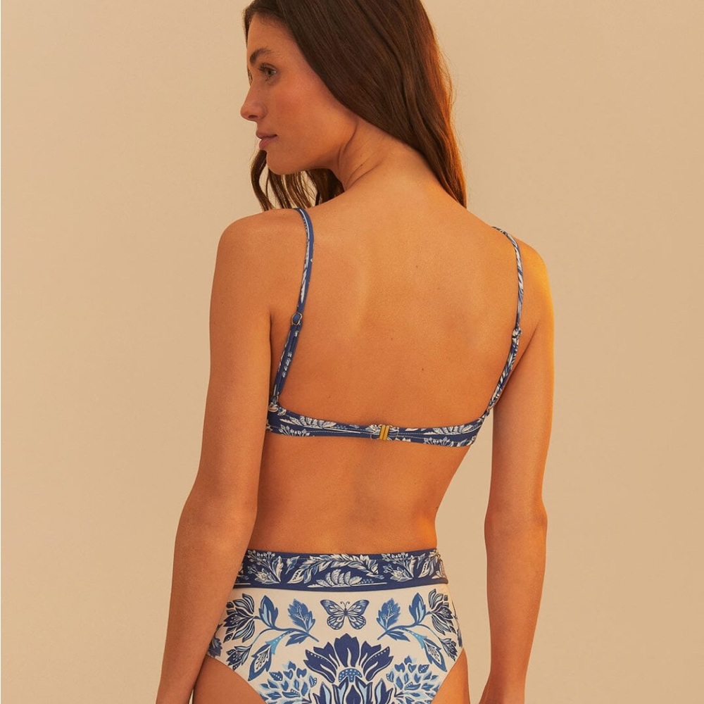 FARM Rio Blue and Cream Floral Bikini - medium - Picture 7 of 7